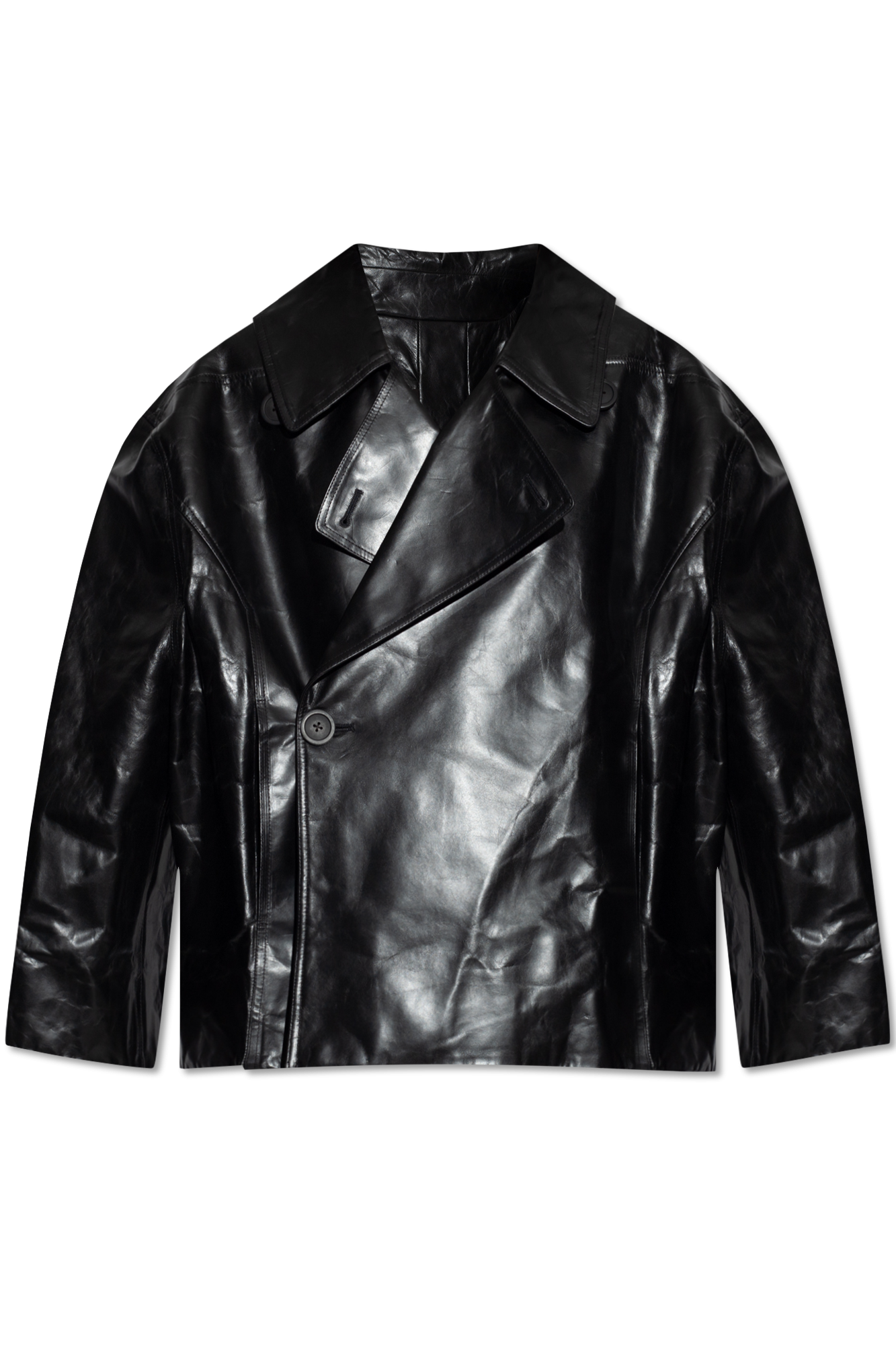 Rick Owens 'Drella' leather jacket | spj logo t shirt